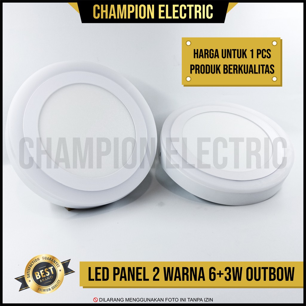 Lampu Downlight LED Panel 2 Warna 6W Putih 3W Lis OUTBOW BULAT