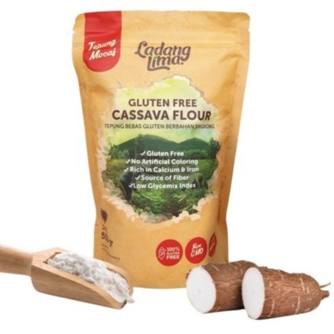 Ladang Lima Tepung Cassava / Tepung Singkong 500 gr (gluten free all purpose cassava flour)