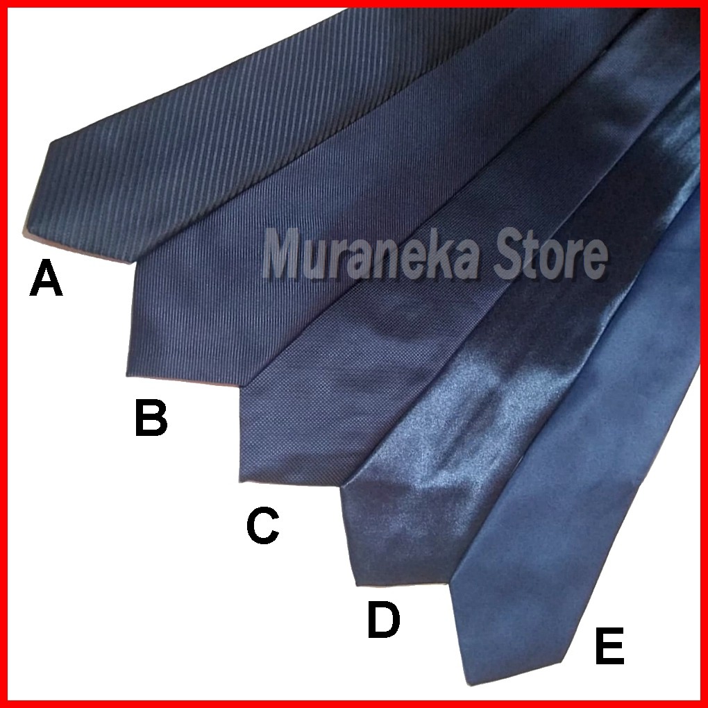 Dasi Formal Pria Biru Dongker Navy Salur Dewasa Garis Polos 8 cm Kantor 3 inch Jas Warna Tua Satpam