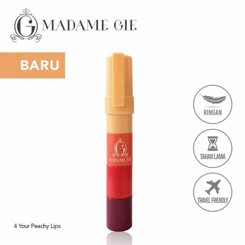 MADAME GIE Four Your Peachy Lips - Make Up Lips Four In One