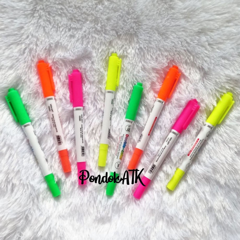 

Highlighter Dua Sisi Double color Highlighter Penanda Tulisan Bolpen Warna Highlighter