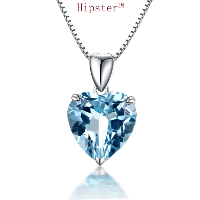 Fashion New Moissanite Heart of the Ocean Pendant Clavicle Chain