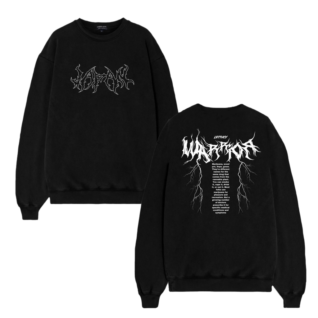 LETTUCY - CREWNECK SWEATER BLACK & CREAM-warrior