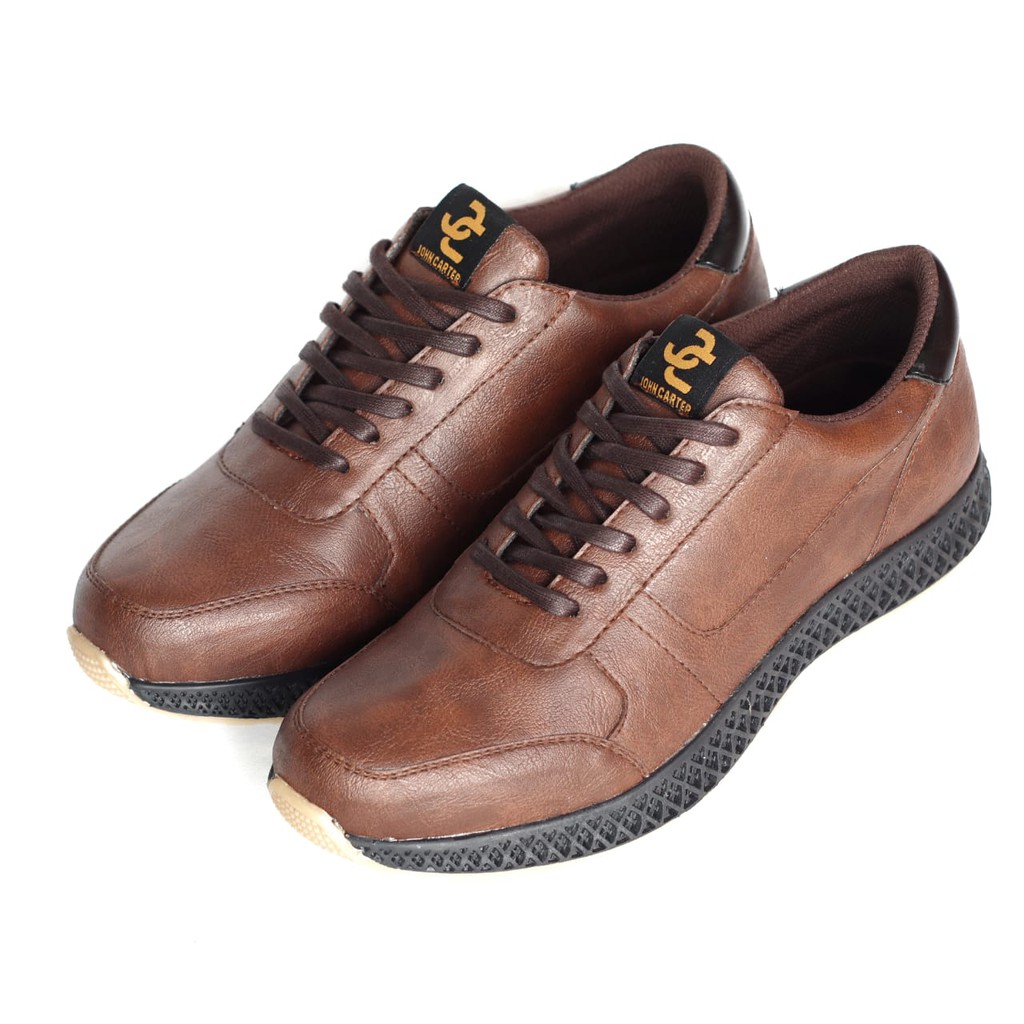 ABRHM x JHONS Sepatu Formal Pria Sepatu Pria Casual Kulit Pu Sepatu Kasual Cowok / Cowo Oxford Kerja Kantor Kuliah Kondangan Gaya Keren Kekinian Original Murah Terlaris