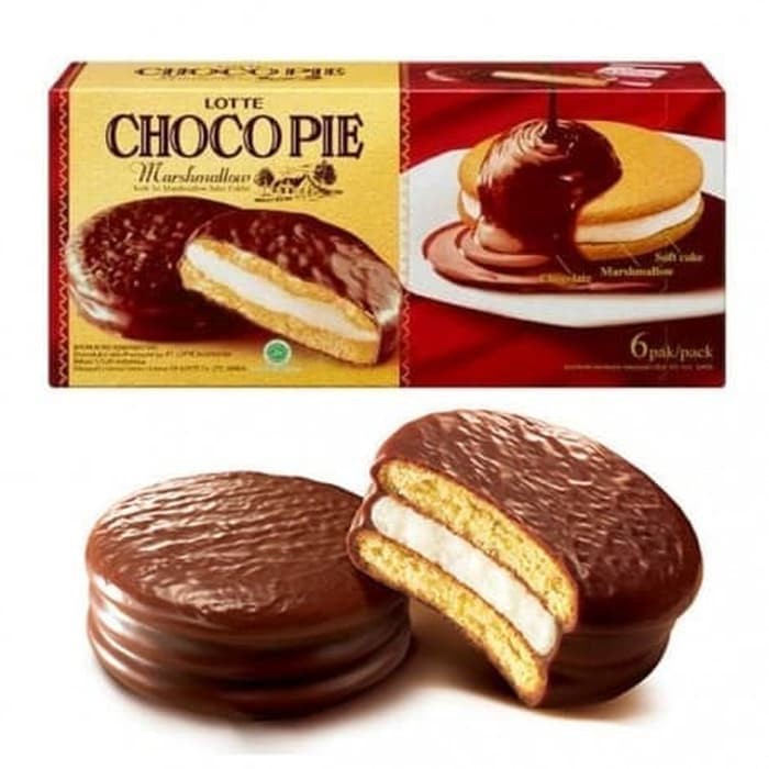 Lotte Choco Pie Coklat Marshmallow Box 1 Pack Isi 12 pcsx28gr