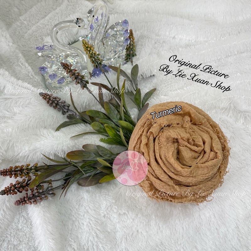 Pasmina Crincel Murah Pasmina Kusut Pasmina Negro-Turmeric