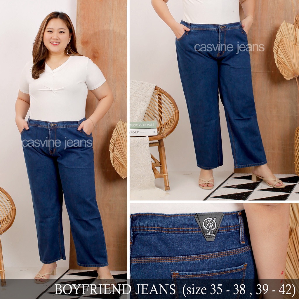 FREE BELT CASVINE JEANS CELANA BOYFRIEND BF PLAIN MURAH MERIAH MURMER NON STRETCH ADA BIGSIZE