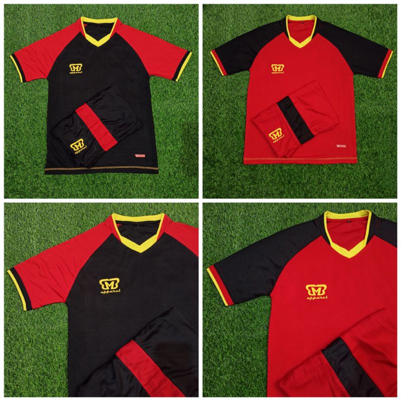 New Stelan Jersey Futsal Jersey Sepakbola MBB APPAREL HITAM MERAH KUNING Model marawa