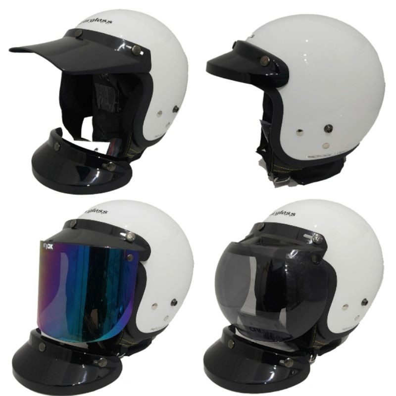 Helm Cargloss Retro Putih