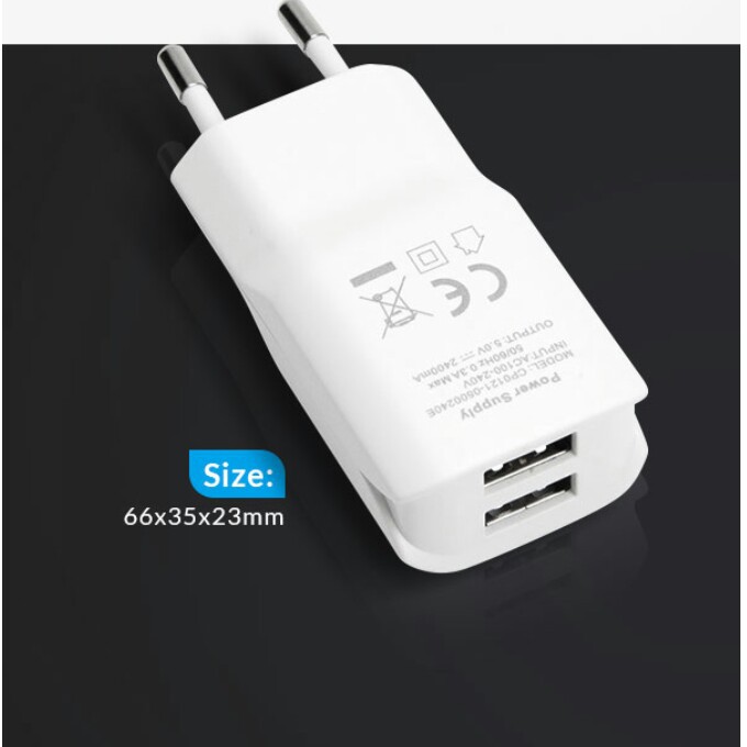 VIVAN charger 2 usb ports 2.4A adaptor charger VIVAN DD01