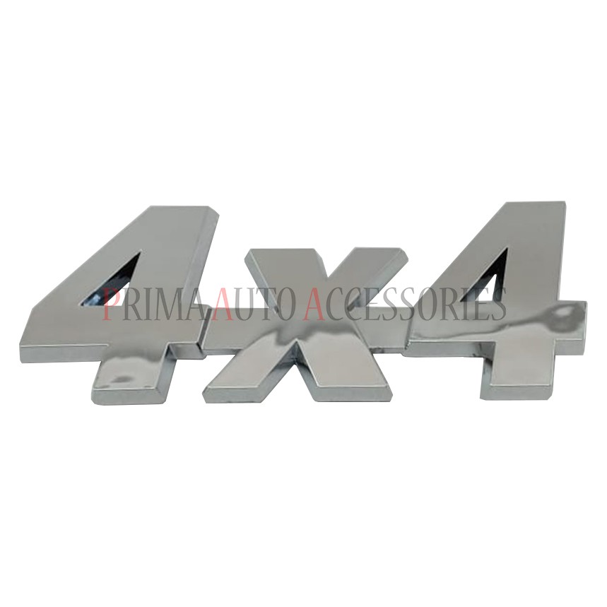 Logo Emblem Mobil 4x4 Chrome Ukuran Kecil