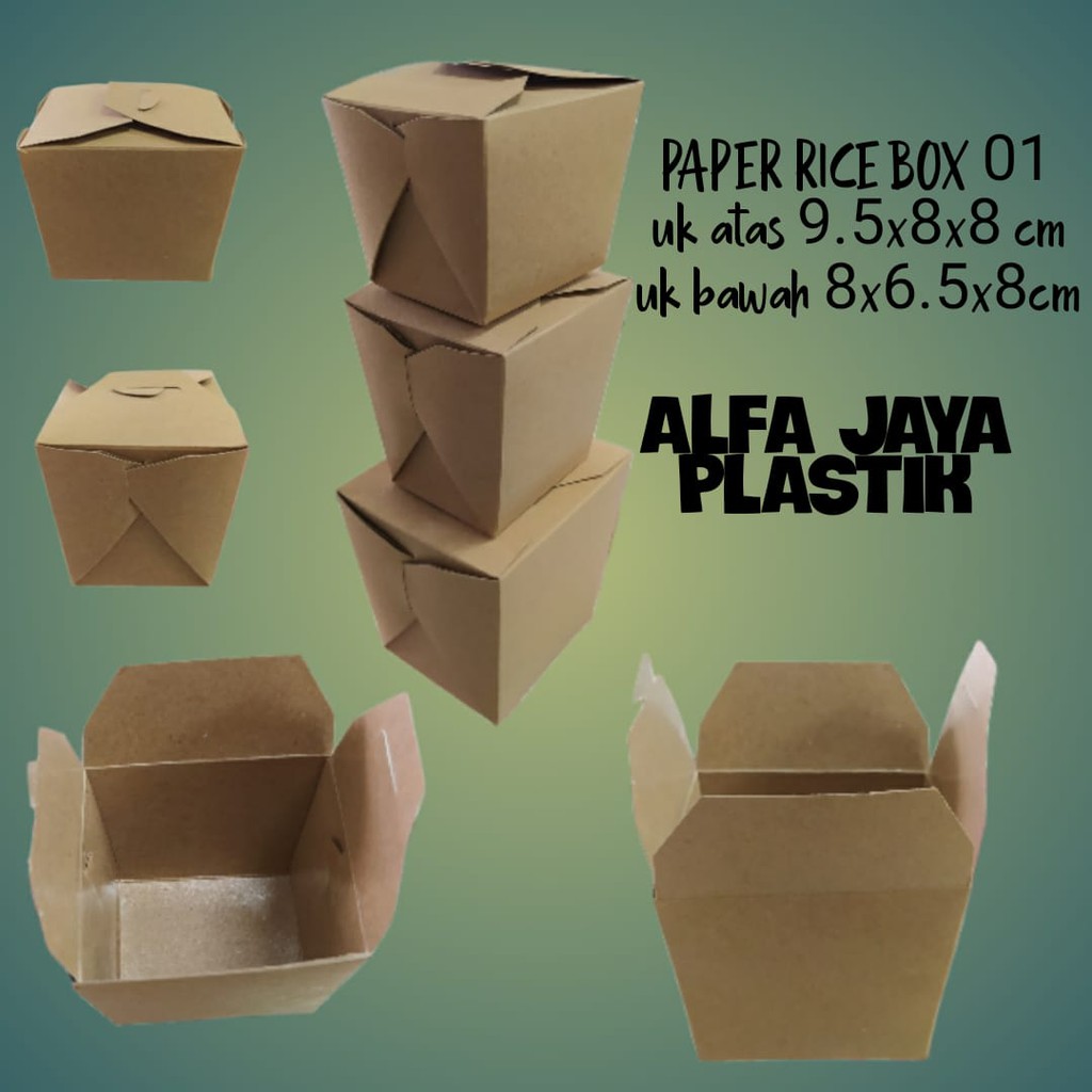

Paper RICE BOX kraft 01 + laminasi / 25pcs