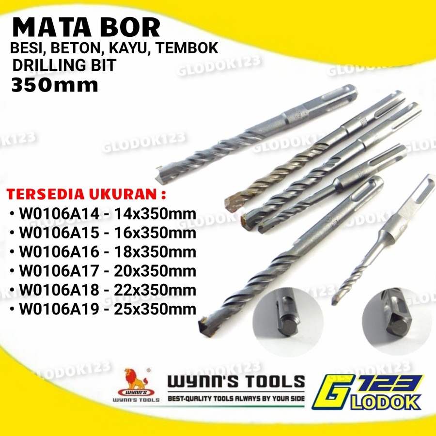 Mata Bor Besi Beton Tembok Kayu 16mm 18mm 20mm 22mm 25mm Drill Bit