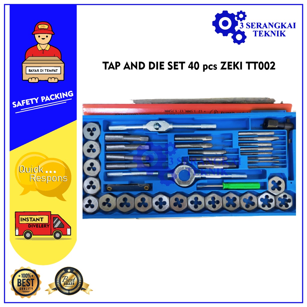 Metric Tap and Die Set 40 piece Zeki TT-002