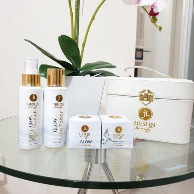 Heslin Beauty [ Day Cream , Night Cream , Glow Toner , Glow Wash , Serum Acne Glasskin Whitening ]