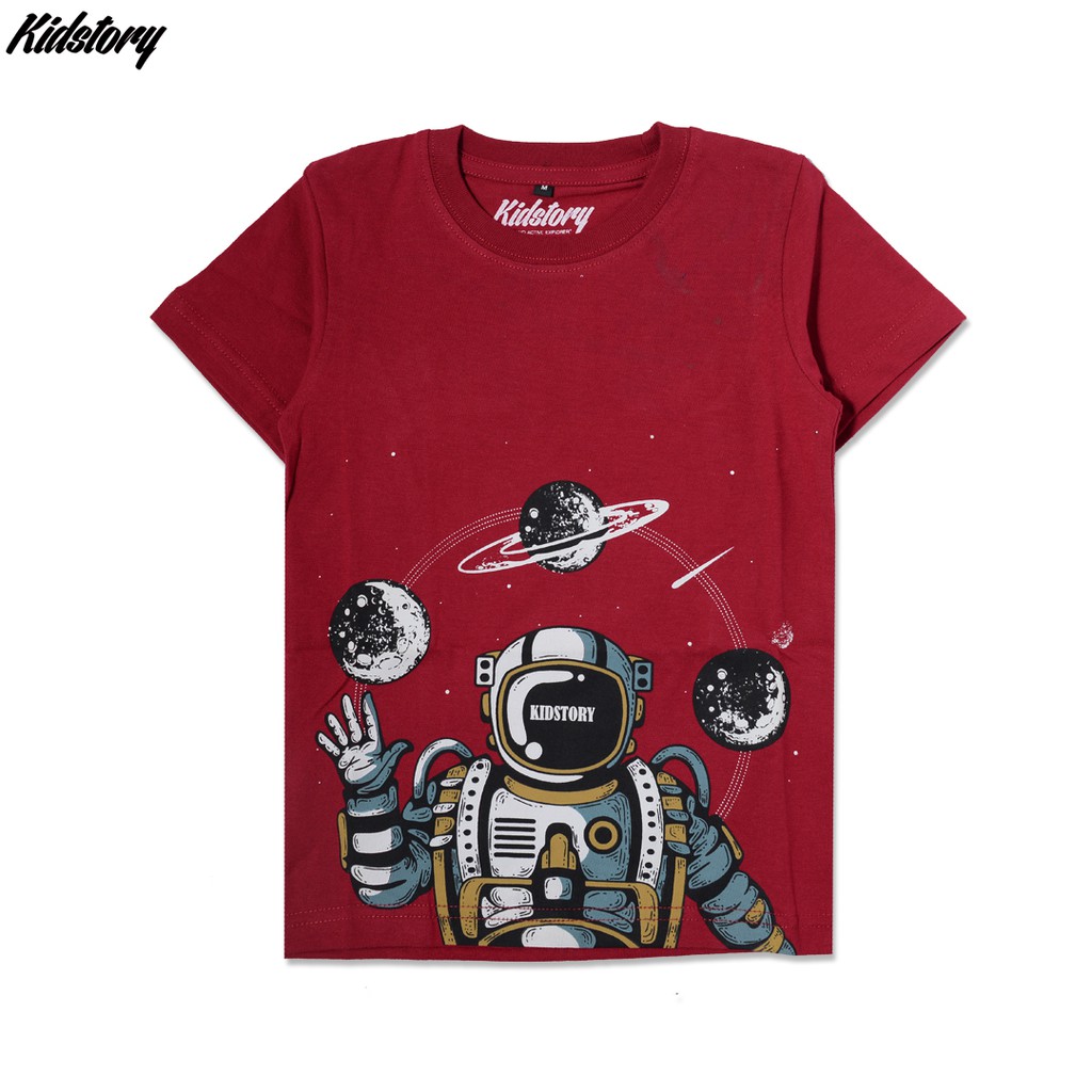 Kaos Anak Saturnus marun Kidstory/baju anak/atasan anak/clothing anak/kaos anak astronot/distro anak
