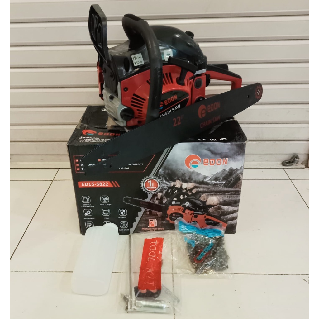 EDON Mesin Gergaji Potong Kayu Chain Saw ED15-5822 TERMURAH