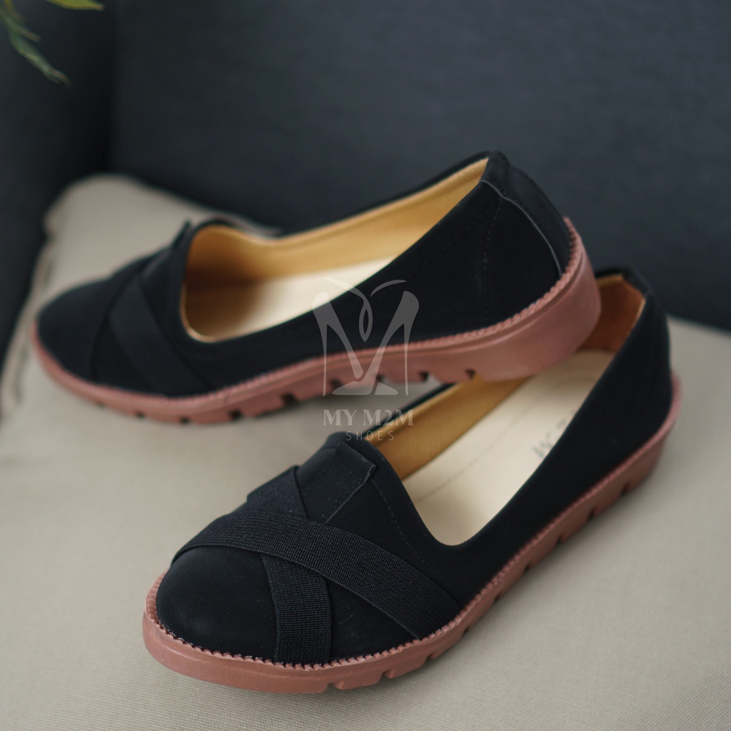 Mym2m Lacruzia Sepatu Wanita Slip on Kasual Hitam