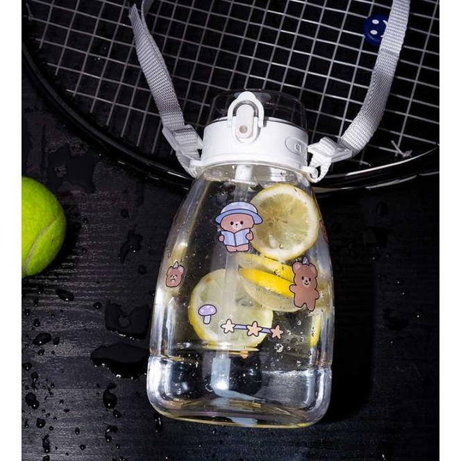 Botol minum viral Big Belly 1200ml Water Bottle Botol minum anak + tali polos dan Stiker 1.2liter