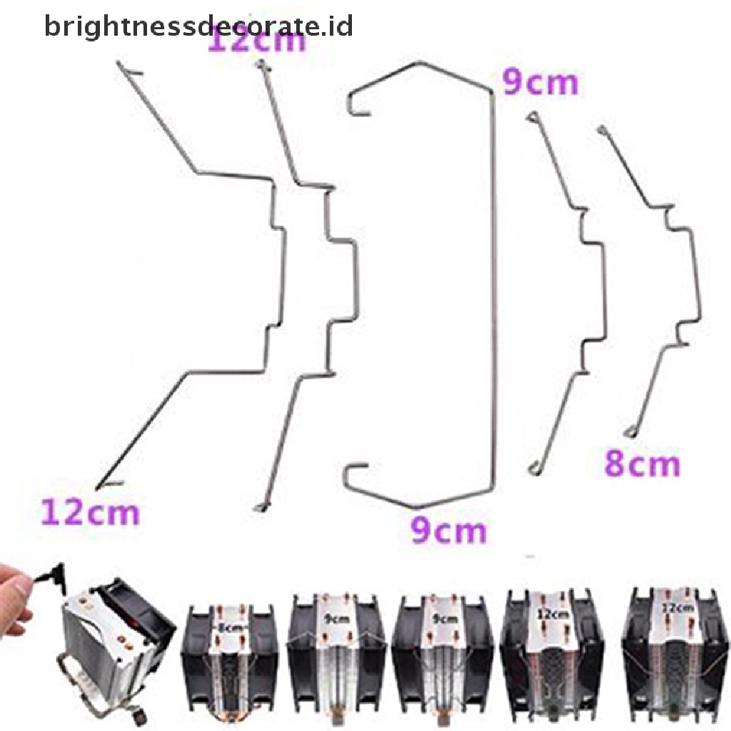 1 Pasang Bracket Buckle Elastis Bahan Baja Untuk Kipas Pendingin Cpu