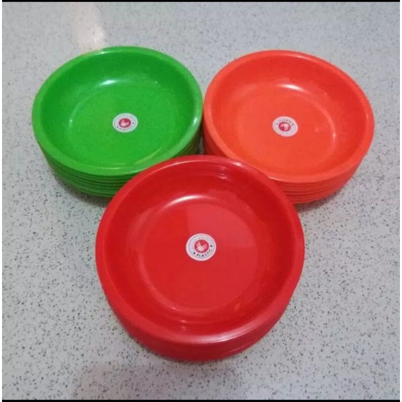 Piring Sambal Kecil/Piring Saus Melamin/ Piring Sambal Semi Melamin Isi 12 pcs