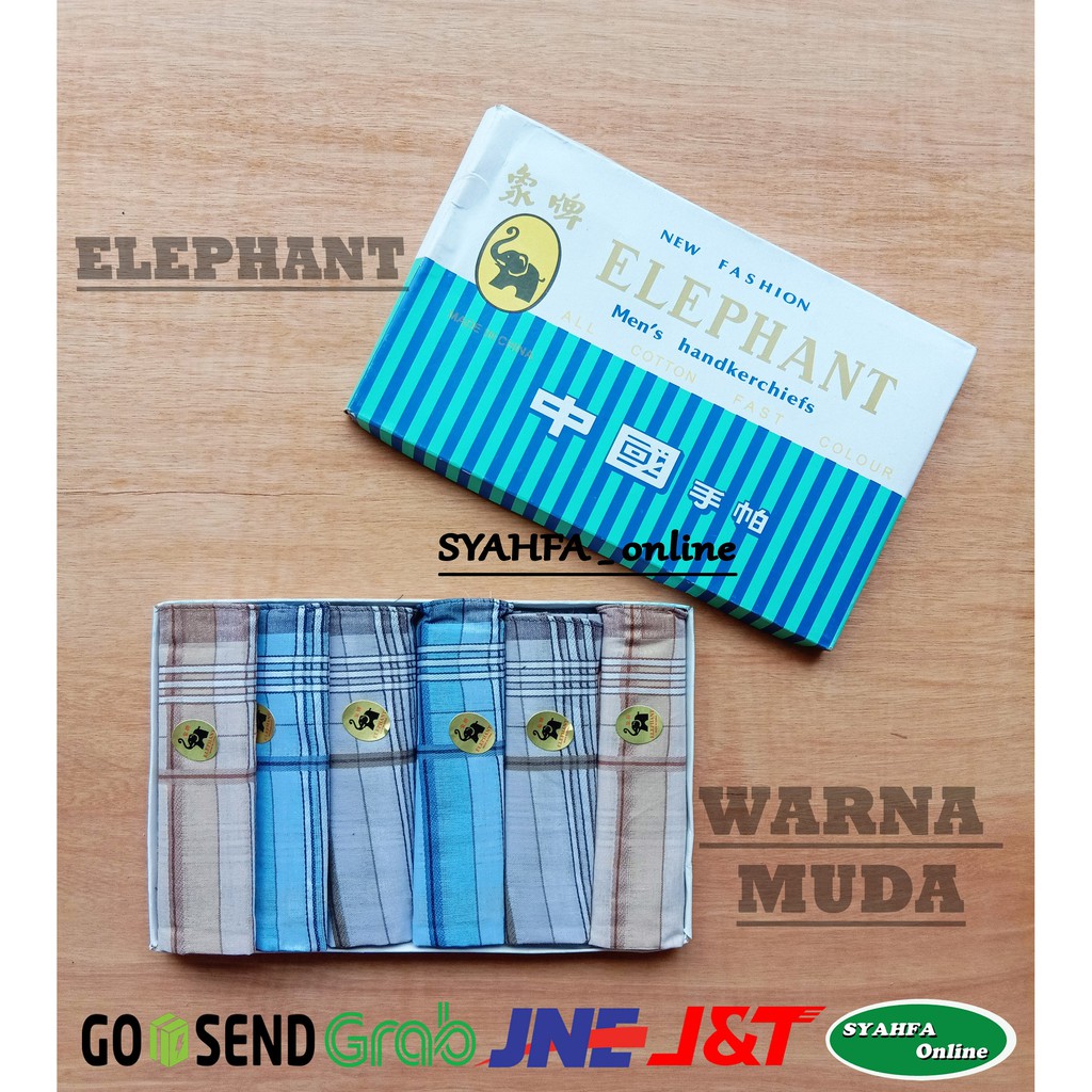 [ isi 6 Pcs ] SAPU TANGAN ELEPHANT | SAPU TANGAN GAJAH | LAP TANGAN / Lap Muka  / Sapu Tangan Katun 
