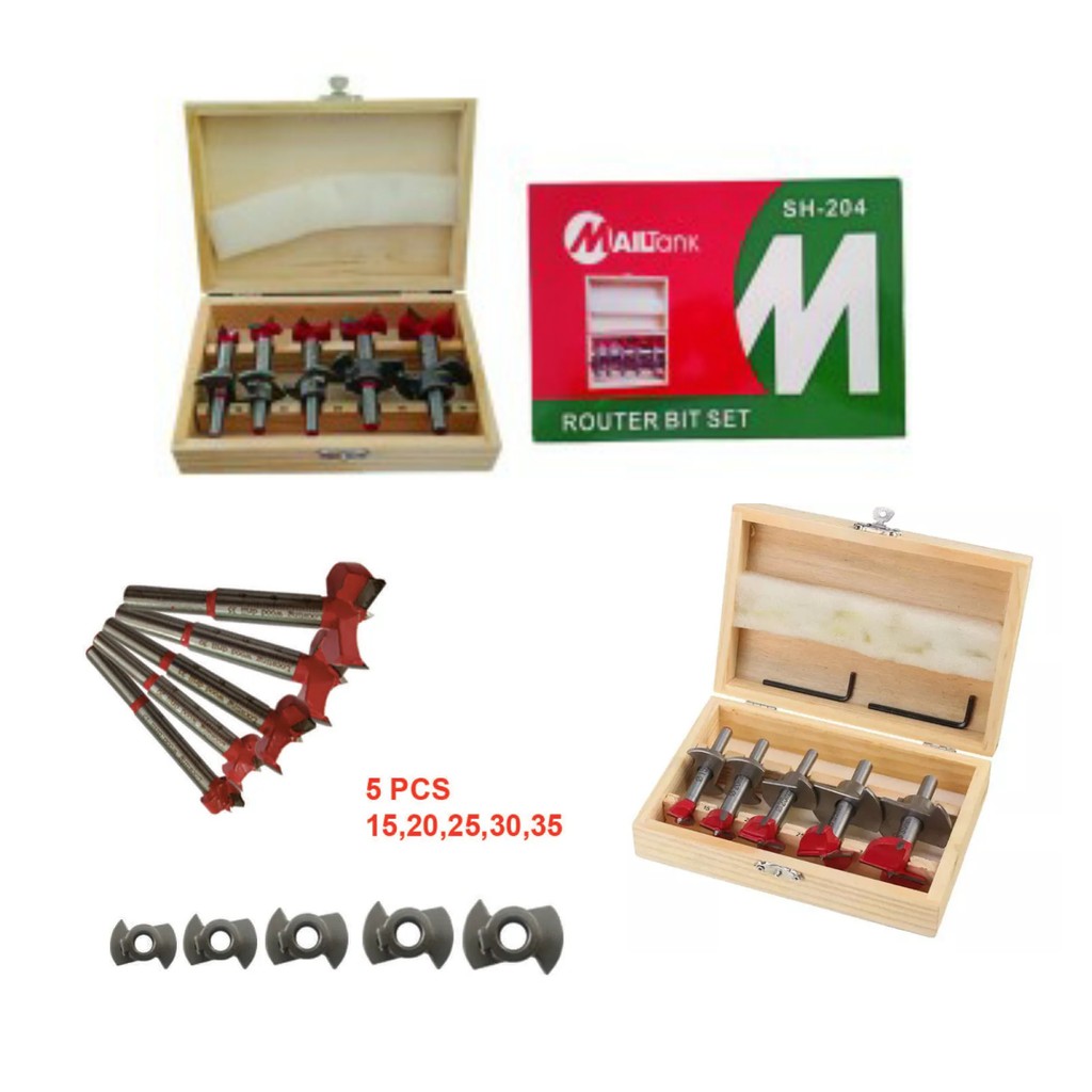 MAILTANK SH-204 mata profil engsel sendok set 5pcs forstner drill bit SH-04