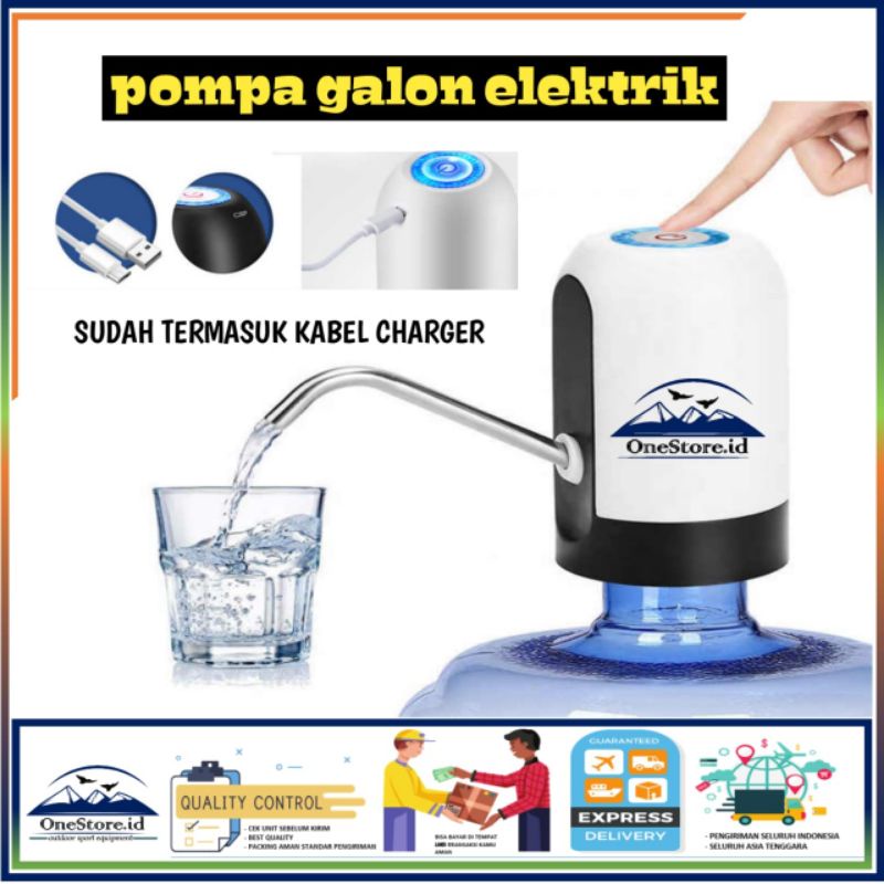 Pompa Galon Elektrik LED / LED USB Rechargeable Dispenser Air Minum Multifungsi