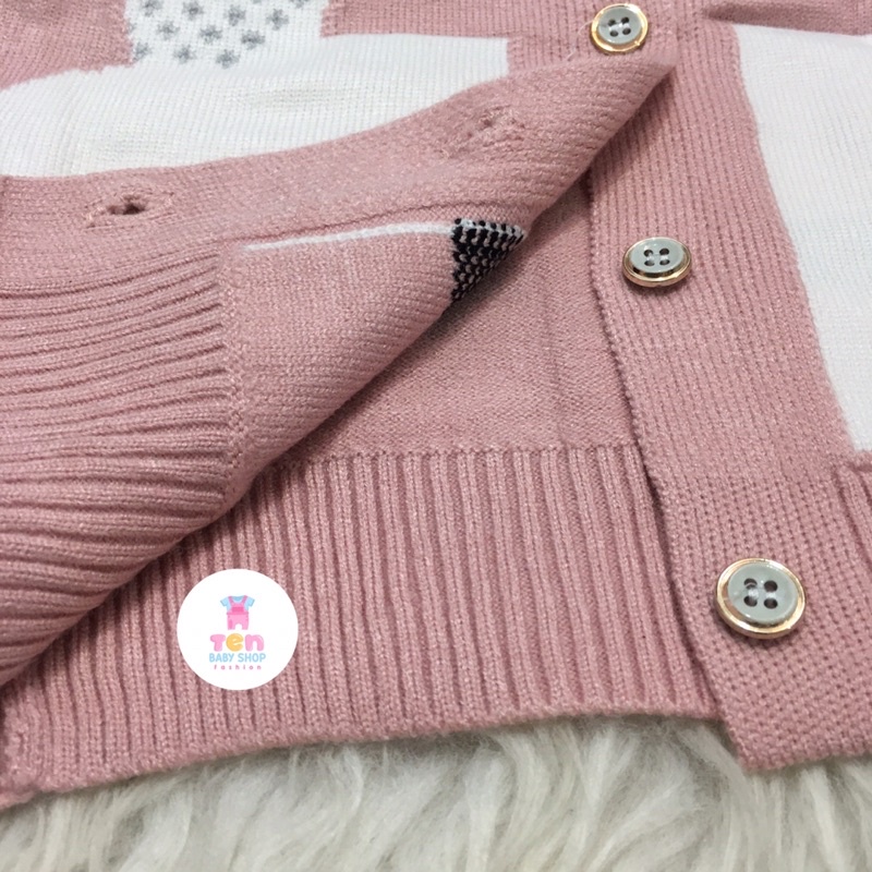Jaket Bayi Bunny Anak Perempuan Rajut Knit Import (Jaket bayi new born, jaket bulu, sweater, cardigan)-4