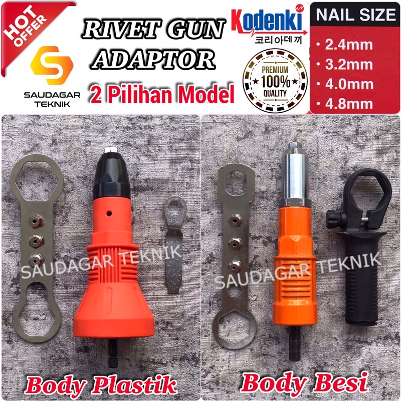 Adaptor Tang Rivet Mesin Bor Konverter Paku Rivet Gun Adapter