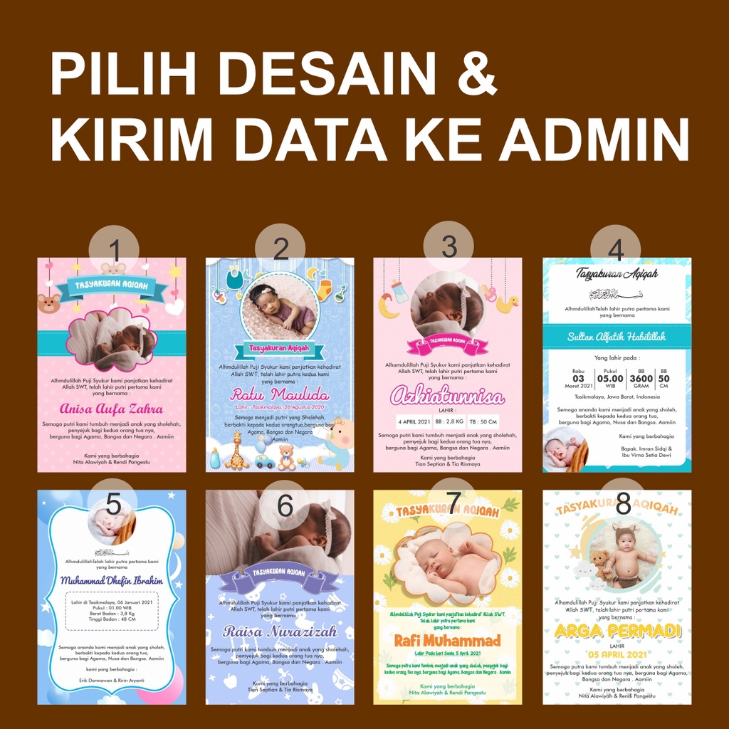 kartu aqiqah berinama kelahiran