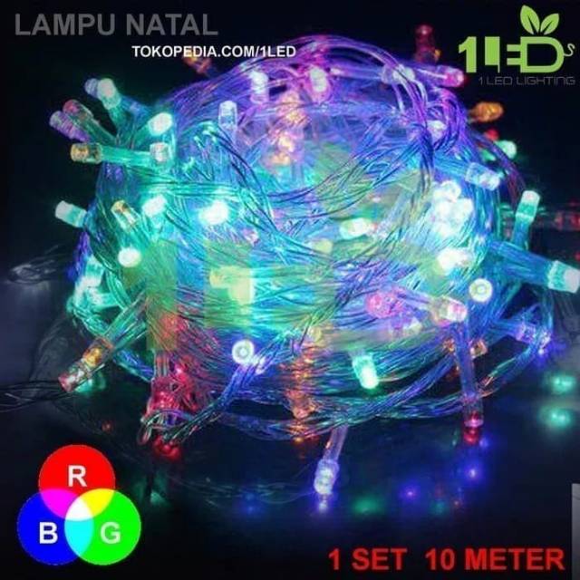 Lampu Tumbler 5,5 Meter 100 LED Lampu Hias Natal Tumbler 8 Mode RGB