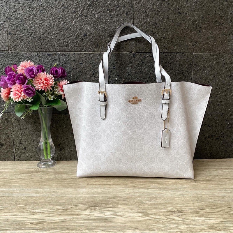 (SALE) TAS TOTEBAG WANITA COACH MOLLIE TOTE IN SIGNATURE CANVAS ORIGINAL