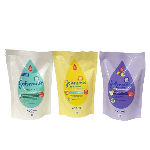 JOHNSON'S BABY BATH HAIR &amp; BODY REFILL 400ML/centraltrenggalek