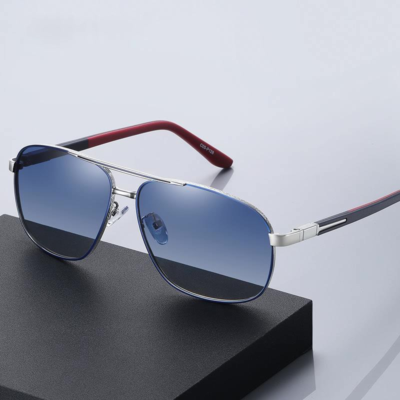 【YUZHU】COD Fashion Baru Aviator Logam Dua-nada Bingkai musim semi Leg Sunglasses