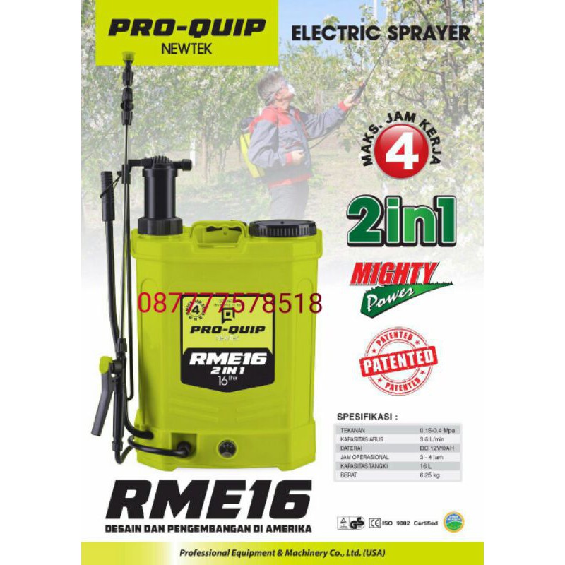 Sprayer Pro Quip RME 16. Alat Semprot Hama  Sprayer Disinfektan