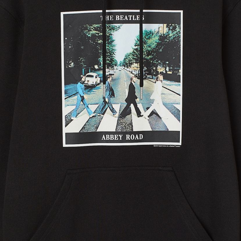 HOODIE JAKET Hnm H&amp;M Pria Wanita The Beatles Abbey Road Black / Hitam Full Tag