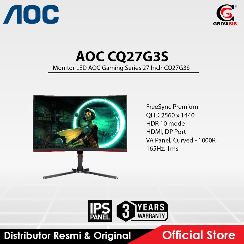 Monitor LED AOC Gaming Series 27 Inch CQ27G3S