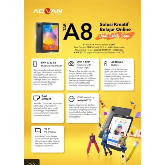 Advan Tab A8 3/32 Garansi Resmi