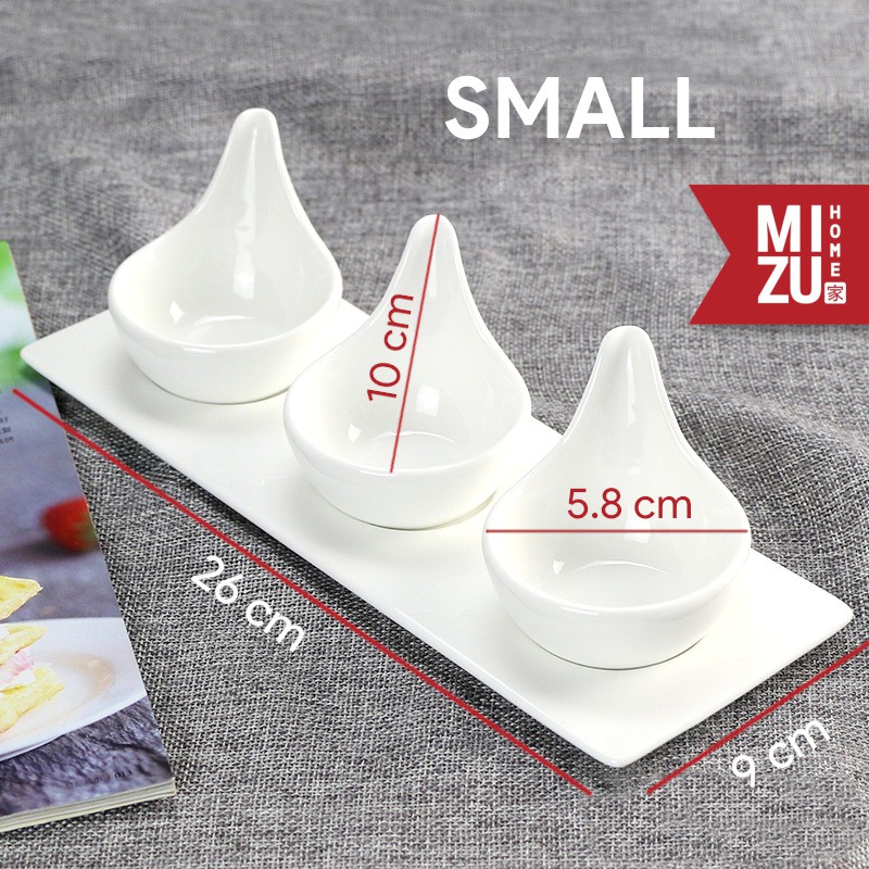 MIZU MAGURO Ceramic Appetizer Dish 3 Spoon Tray Set Keramik Penyaji Makanan Cantik-3