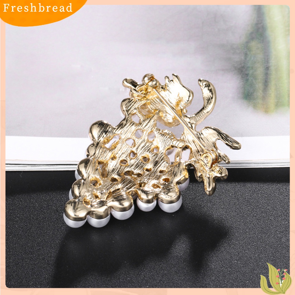 Terlaris Elegant Women Faux Pearl Rhinestone Grapes Brooch Pin Dress Scarf Accessory