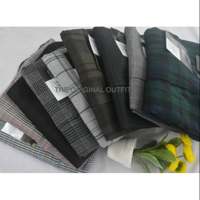 Celana Tartan Pria Outfit celana kotak kotak celana korea
