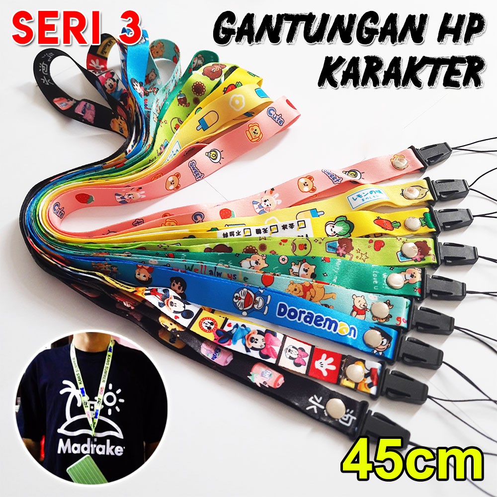 Gantungan HP Karakter SERI 3  Doraemon Stich The Pooh Avocado Minnie Mickey Mouse