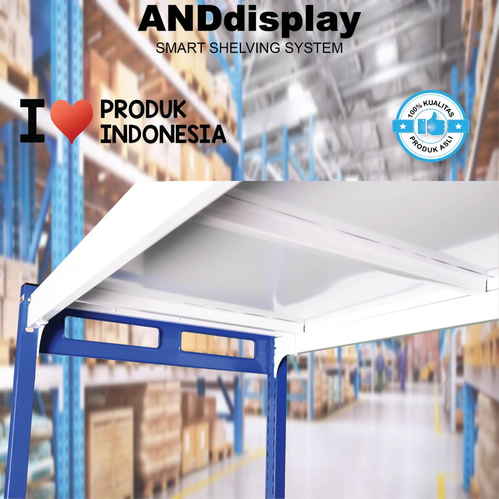 AMBALAN RAK GUDANG BESI BOLTLESS L. 60 X P.120 CM SHELVING ANDDISPLAY