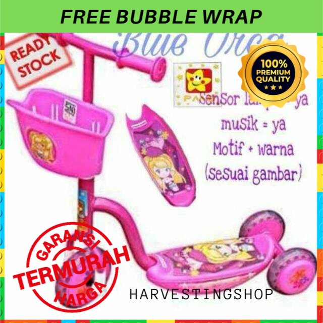 Sekuter Mainan Injak Anak Perempuan Skuter Cewek Hadiah Elektrik 3 4 5 6 Tahun Scooter Ulang Tahun K