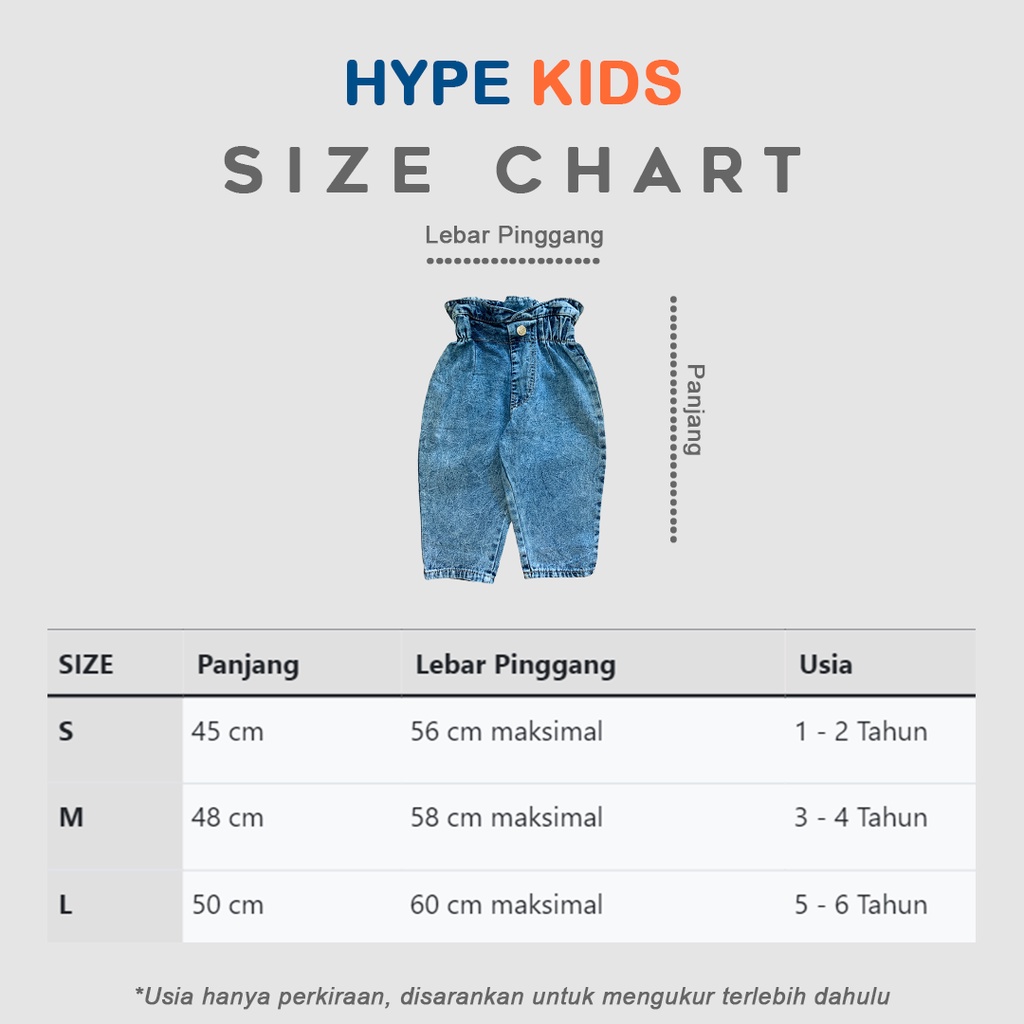 Hypekids Amira Pants - Celana Panjang Jeans Anak Usia 1 - 6 Tahun Perempuan