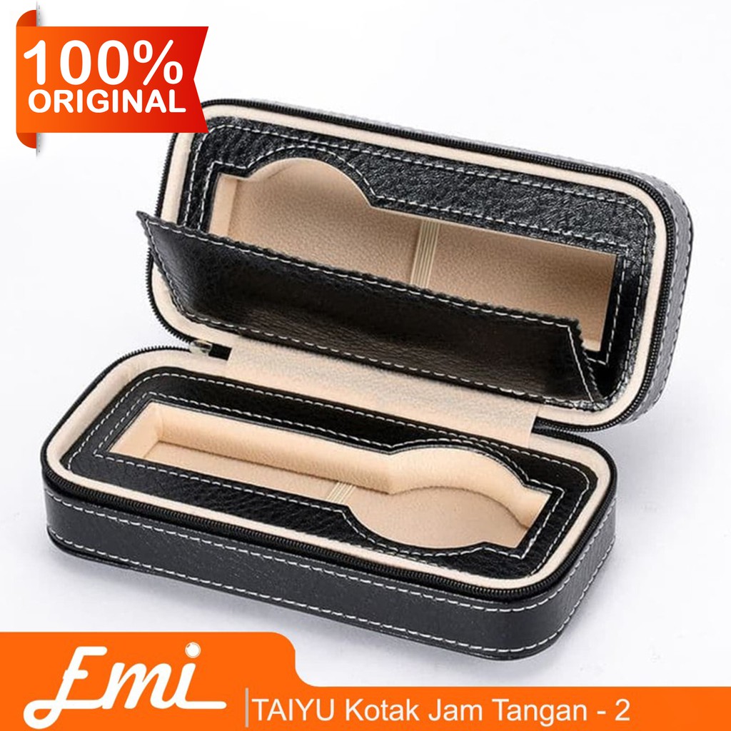 TAIYU Kotak Jam Tangan 2 Slots Watch Box Case / Organizer W104B By EMI