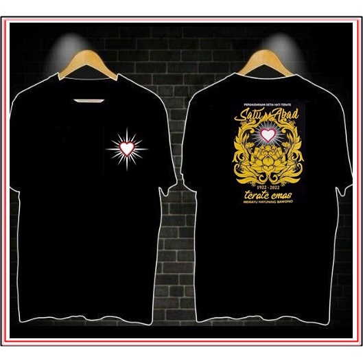 PSHT TERATE kaos distro SH SETIA HATI Kaos PSHT 1 Satu Abad Terate Emas Keren Simpel "EMAS LATIN""  