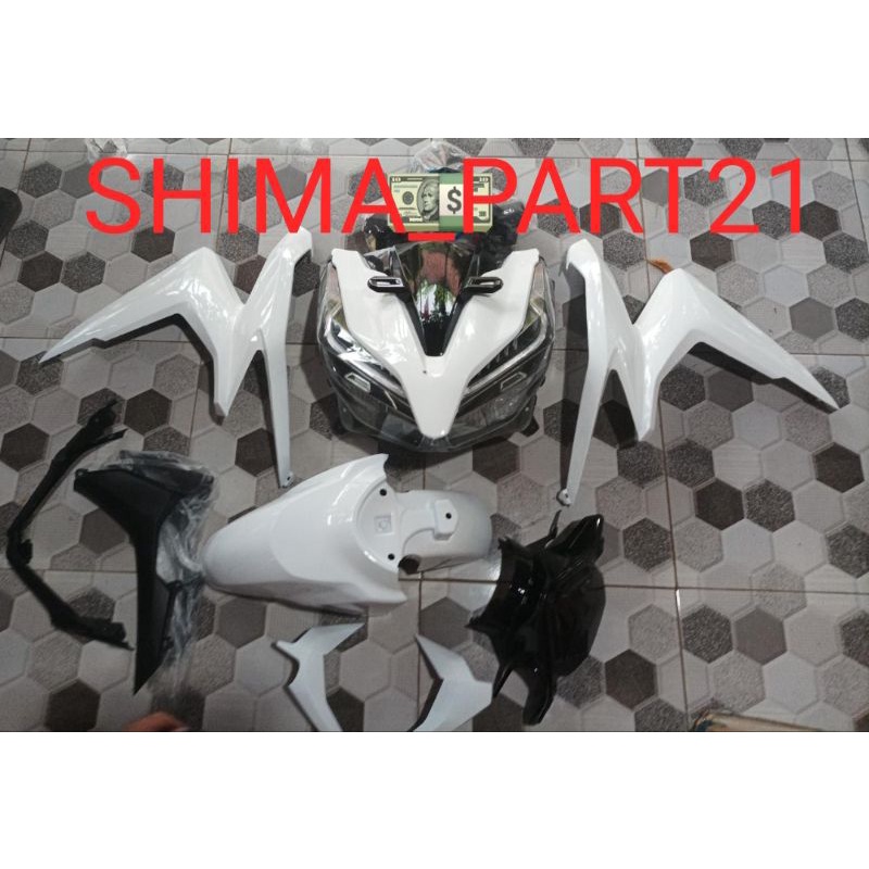 Paket full body alus bagian depan vario 125 150 new led 2019 2020 putih glossy ORIGINAL