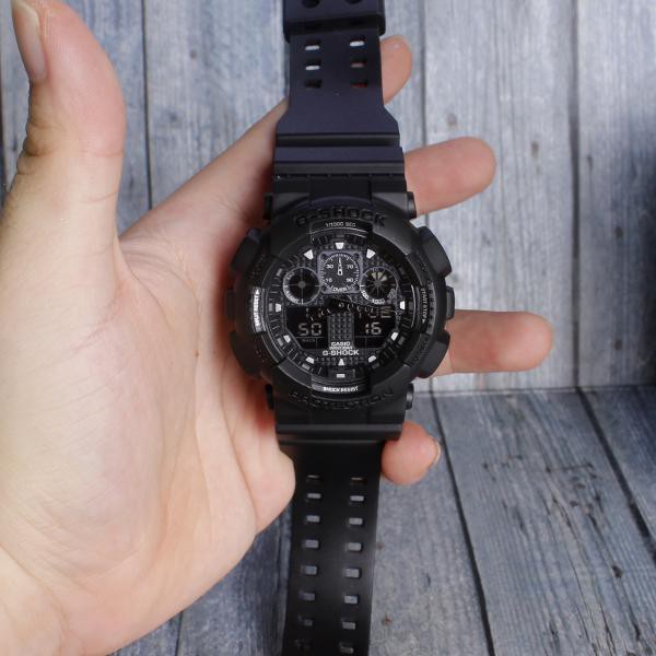 TERMURAH  PROMO MURAH... G-Shock Casio GA100 Full Black Hitam . Jam Tangan pria & anak anak digital
